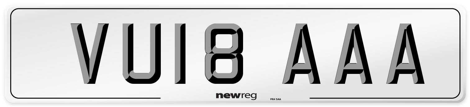 VU18 AAA Number Plate from New Reg